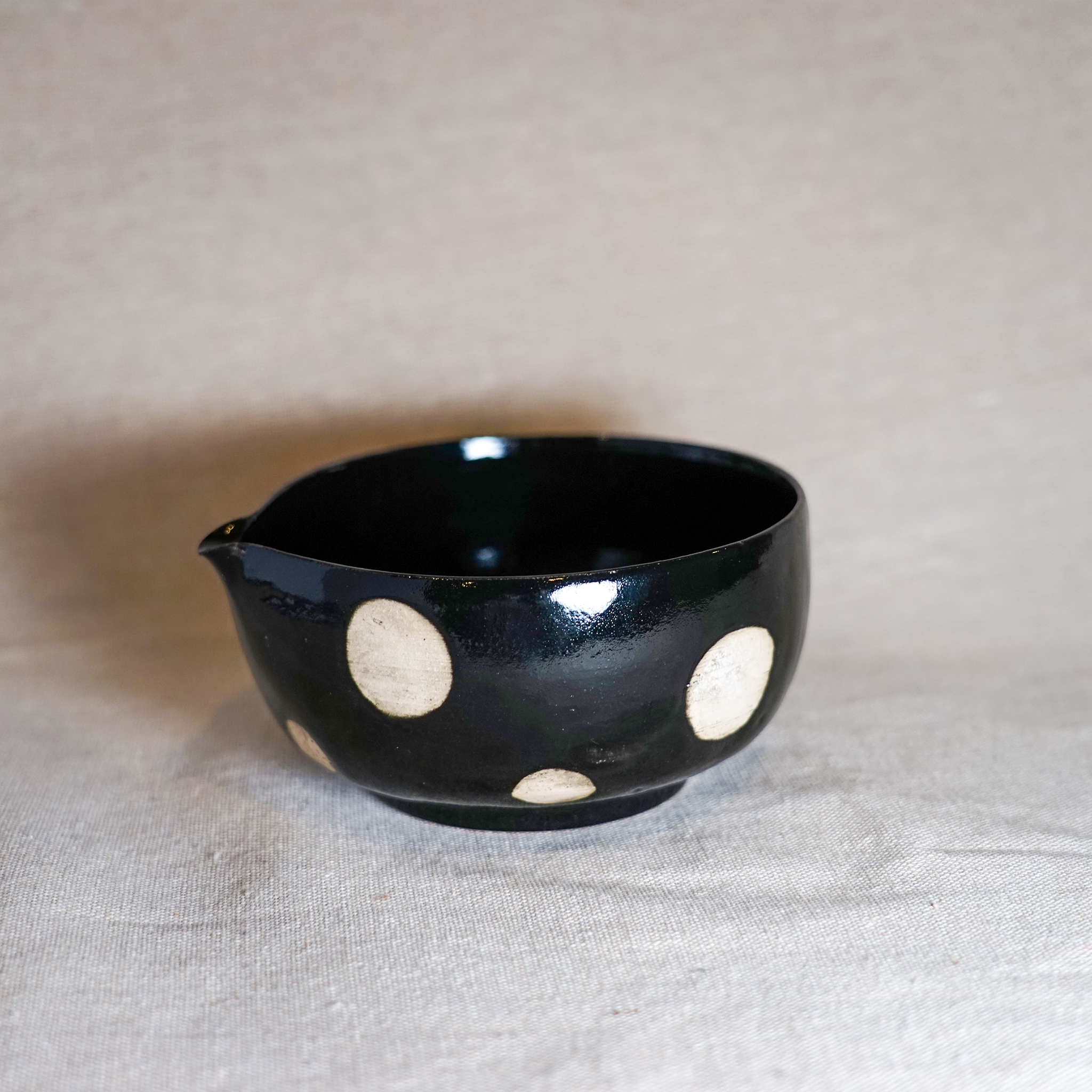 Matcha Bowl with Dot Pattern